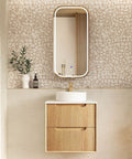 BYRON Fluted Wall Hung Vanity Woodland Oak (All Sizes) 600