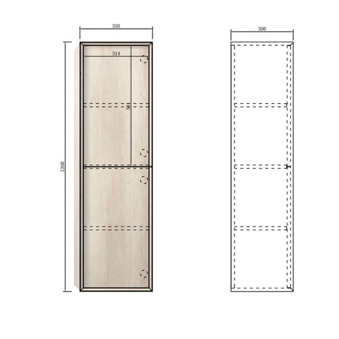 BYRON Tall Boy 1200mm Natural Oak