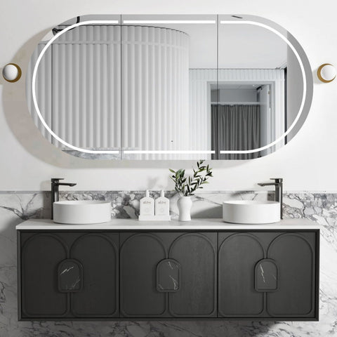 Balmoral black oak vanity 1800