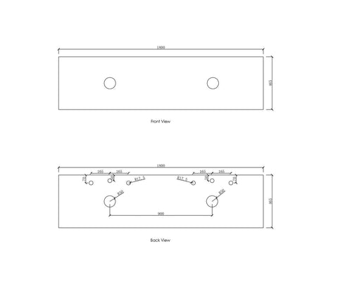 BALMORAL Mark II Wall Hung Vanity Black Oak (All Sizes)