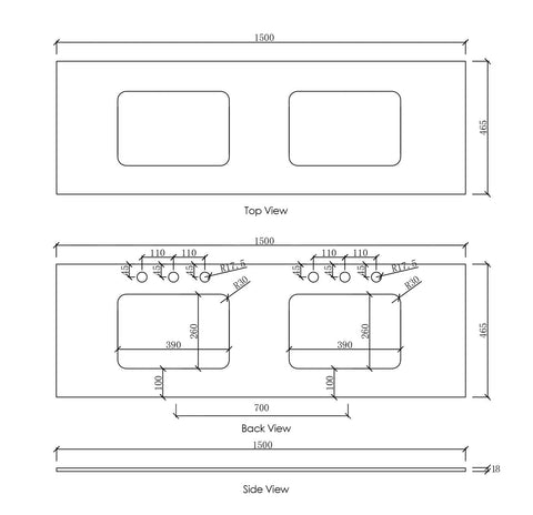 BALMORAL Mark II Wall Hung Vanity Matte White (All Sizes)