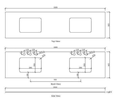 BALMORAL Mark II Wall Hung Vanity Matte White (All Sizes)