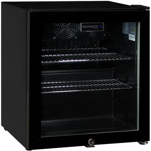 Schmick Glass Door Mini Bar Fridge With Lock - 38 Cans - Model HUS-SC50AB