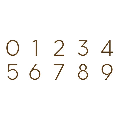 Hammered Solid Brass Floating Numbers | Bronze 10cm - 20cm