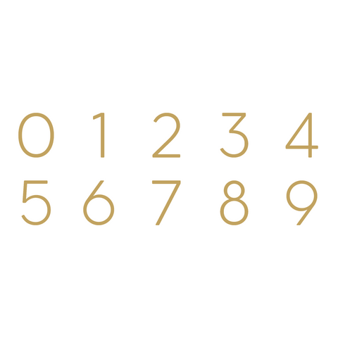 Oversized Smooth Solid Brass Floating Numbers | Gold 25cm - 40cm