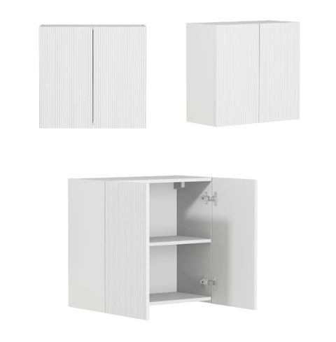 BURLEIGH White Laundry Cabinet with Stone Top Set 1715x600x2100mm (Style B)