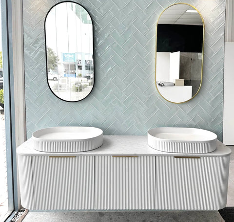BURLEIGH Wall Hung Curve Vanity Matte White (All Sizes)