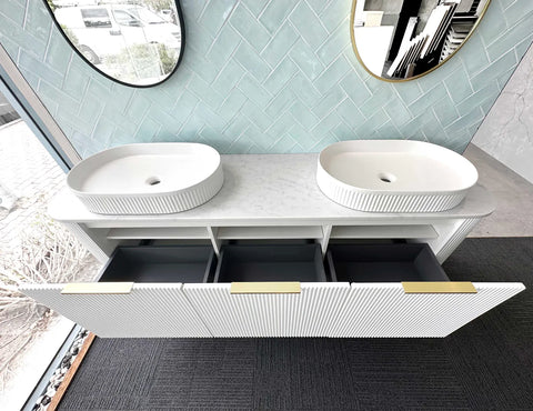 BURLEIGH Wall Hung Curve Vanity Matte White (All Sizes)