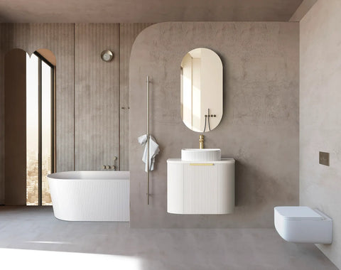 BURLEIGH Wall Hung Curve Vanity Matte White (All Sizes)