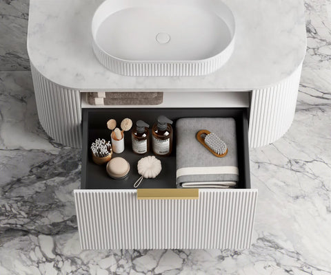 BURLEIGH Wall Hung Curve Vanity Matte White (All Sizes)