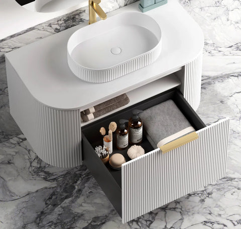 BURLEIGH Wall Hung Curve Vanity Matte White (All Sizes)