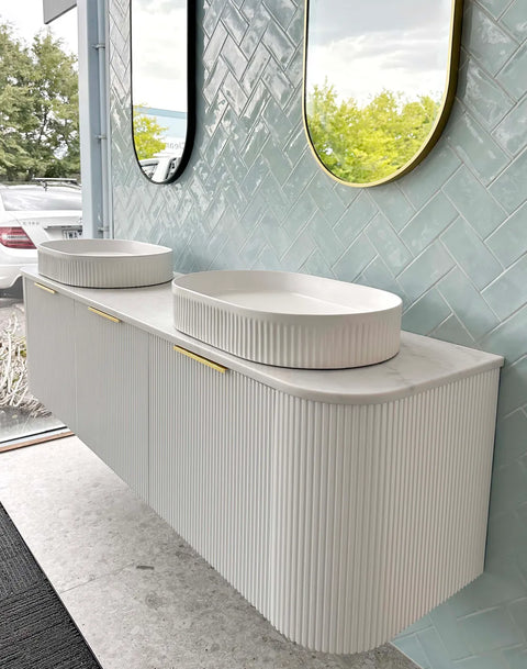 BURLEIGH Wall Hung Curve Vanity Matte White (All Sizes)