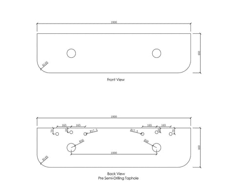 BURLEIGH Wall Hung Curve Vanity Matte White (All Sizes)