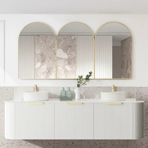 BURLEIGH Wall Hung Curve Vanity Matte White (All Sizes)