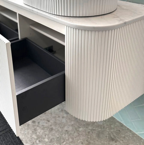 BURLEIGH Wall Hung Curve Vanity Matte White (All Sizes)