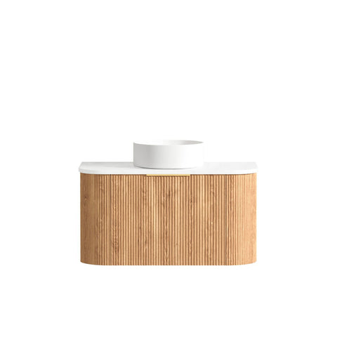 BURLEIGH Wall Hung Curve Vanity Woodland Oak (All Sizes)