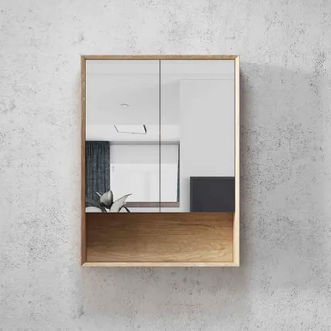 BYRON Mirror Shaving Cabinet 600mm Natural Oak