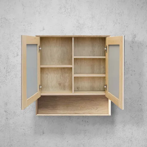 BYRON Mirror Shaving Cabinet 750mm Natural Oak
