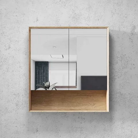 BYRON Mirror Shaving Cabinet 750mm Natural Oak