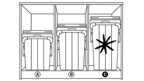 HushSort 62L Dual Pull-Out Waste Bin – Fits Australian Standard 400mm Cabinet (Type C)