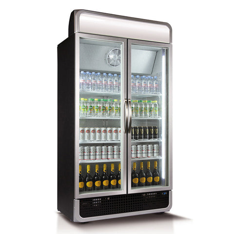 975L Glass Door Display Fridge in Black (C10PRO-H-BK-AU-HU)