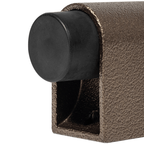 Close-up of Momo Casey industrial door stop showcasing its bold, industrial design and practical functionality.