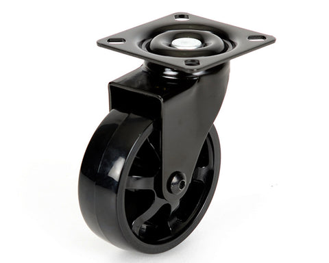 Castor with Polyurethene Single Wheel 75mm Diameter in Black
