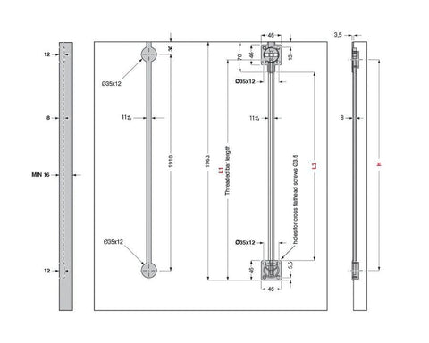 Cinetto Wooden Door Straightener with Top and Back Adjustment