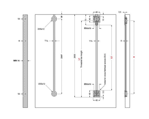 Cinetto Wooden Door Straightener with Top and Back Adjustment