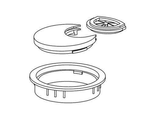 60mm Round Cable Entry Cover - Pearl Nickel Plated. Diameter: 60mm. Depth: 22mm