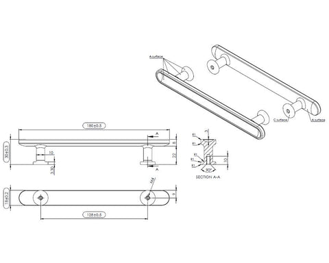Furnipart Chateau Handle. Length: 180mm