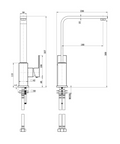 CHAM004BK – Chao Mini Kitchen Mixer – Matt Black sketch