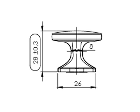 Furnipart Classic Knob. Finish: Antique Copper. Diameter: 34mm