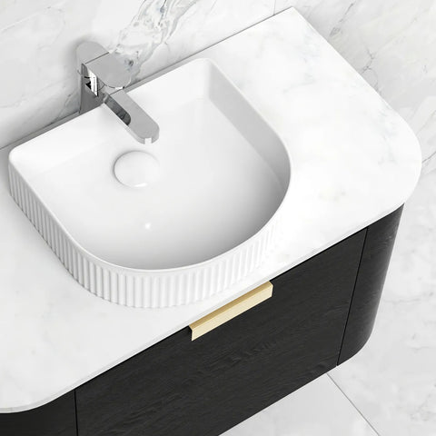 COOGEE Wall Hung Curve Vanity Black Oak (All Sizes)