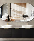 COOGEE Wall Hung Curve Vanity Black Oak