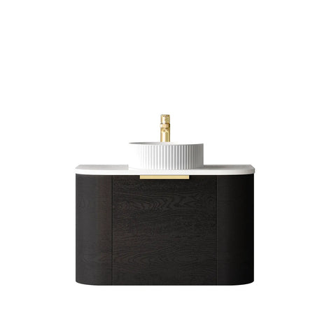 COOGEE Wall Hung Curve Vanity Black Oak (All Sizes)