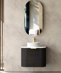 COOGEE Wall Hung Curve Vanity Black Oak