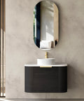 COOGEE Wall Hung Curve Vanity Black Oak