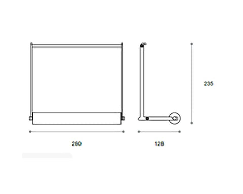 Cosma Midway Rail System - Cubo Paper Roll Holder. Width: 280mm. Colour: Anodised Aluminium