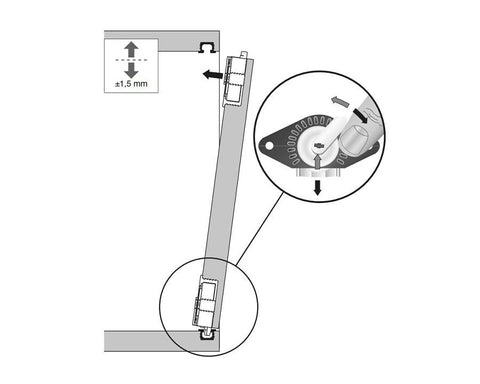 Cinetto BASE (PS03) Sliding System for Internal Doors Sliding Kit Set for Wooden Doors. Includes 2x Upper Slides & 2 x Lower Slides