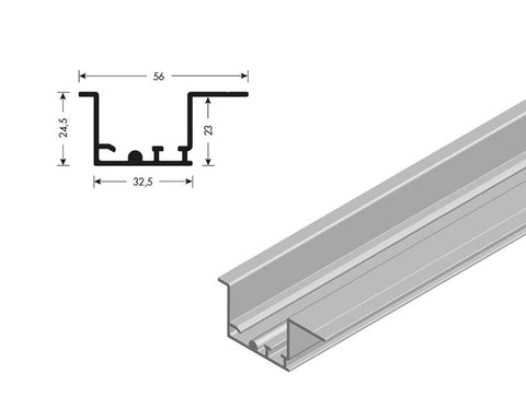 Cinetto INVISIBLE (PS08) Sliding System with INVISIBLE (PS08) Doors Upper Rail. Length: 3050mm