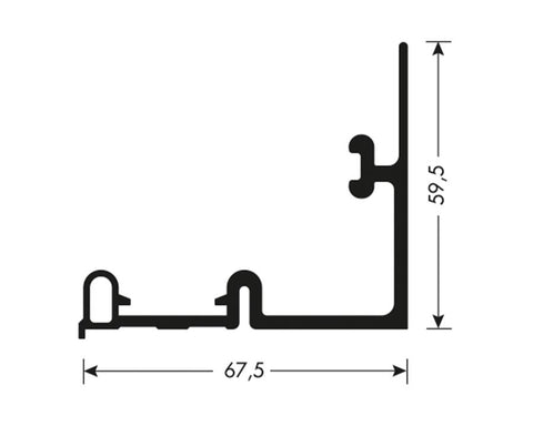 Cinetto LIBRO MAXI (PS11) Sliding Bi-Fold System Upper Track. Length 3050mm