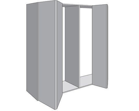 Cinetto LIBRO MINI Bi-Fold System Double Door Set. Length: 3050mm. Asymmetric Hinges. Weight Capacity: 25kg