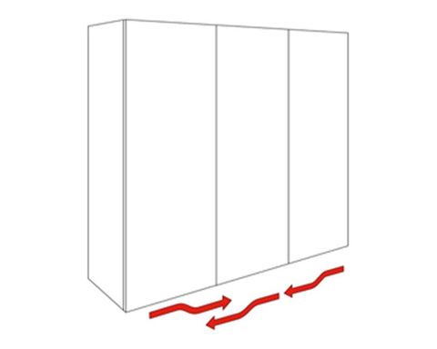Cinetto PIANO (PS40) Coplanar System for 3 Door Systems (1 Left 2 Right). Length: 4000mm. Weight Capacity: 45kg per outer door and 100kg for middle door