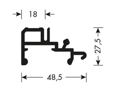 Cinetto PIANO (PS40) Coplanar Door System Lower Rail