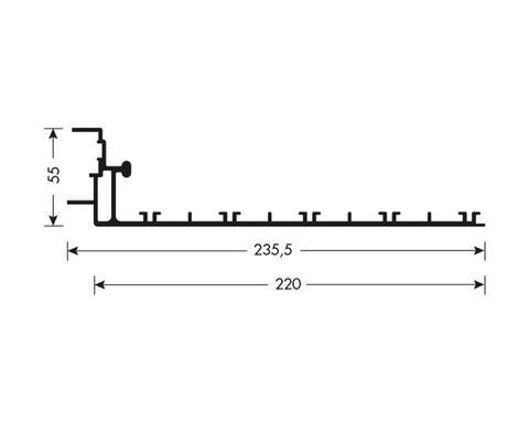 Cinetto PIANO (PS40) Coplanar Door System B Moved Upper Rail
