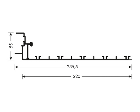 Cinetto PIANO (PS40) Coplanar Door System B Moved Upper Rail