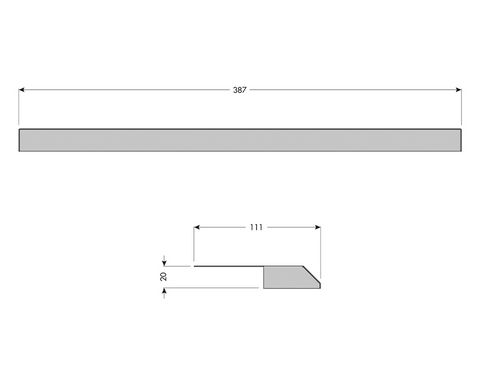 Cinetto PIANO (PS40) Coplanar Door System Cover for Upper Slide.