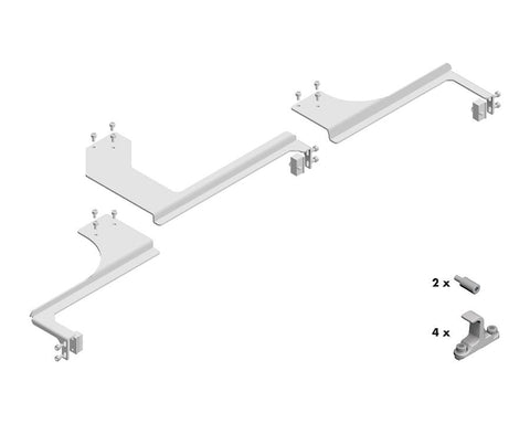 Cinetto VOLO (PS48) Sliding System for Overlapping Doors B Moved Connector Brackets for Upper Rail. For 3 Doors