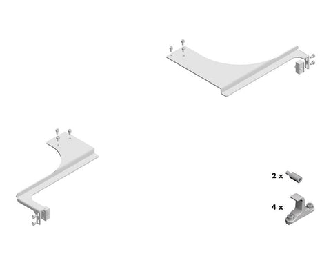 Cinetto VOLO (PS48) Sliding System for Overlapping Doors B Moved Connector Brackets for Upper Rail